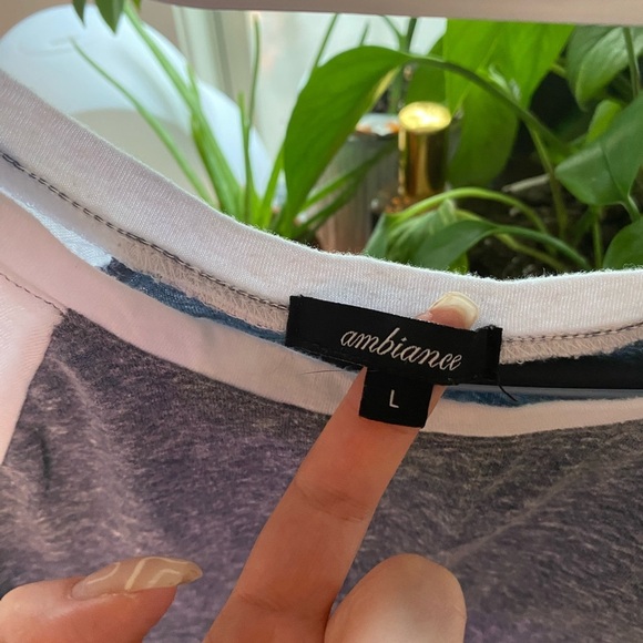 AMBIANCE | 3/4 Sleeve Curved Hem 3/4 Sleeve Tee - Picture 3 of 6